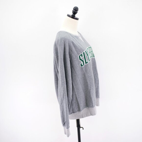 Harry Potter Slytherine Gray Round Neck Fleece Lined Large Sweater Cotton - Picture 9 of 11